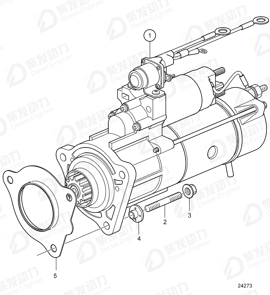 volvo penta Starter motor, exch 3801289 Drawing volvo penta Starter motor, exch 3801289 Drawing